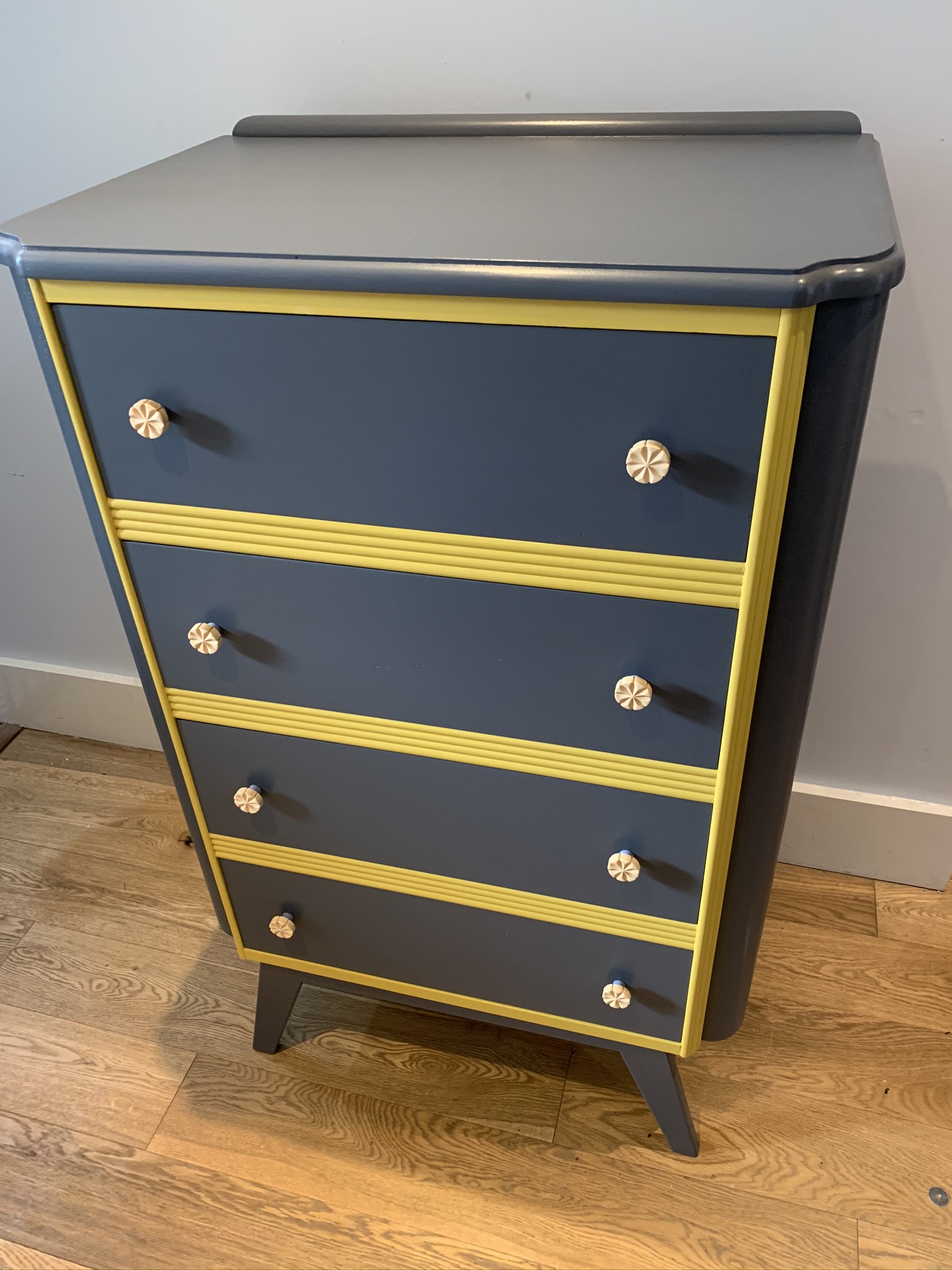 Grey and Yellow Chest of Drawers